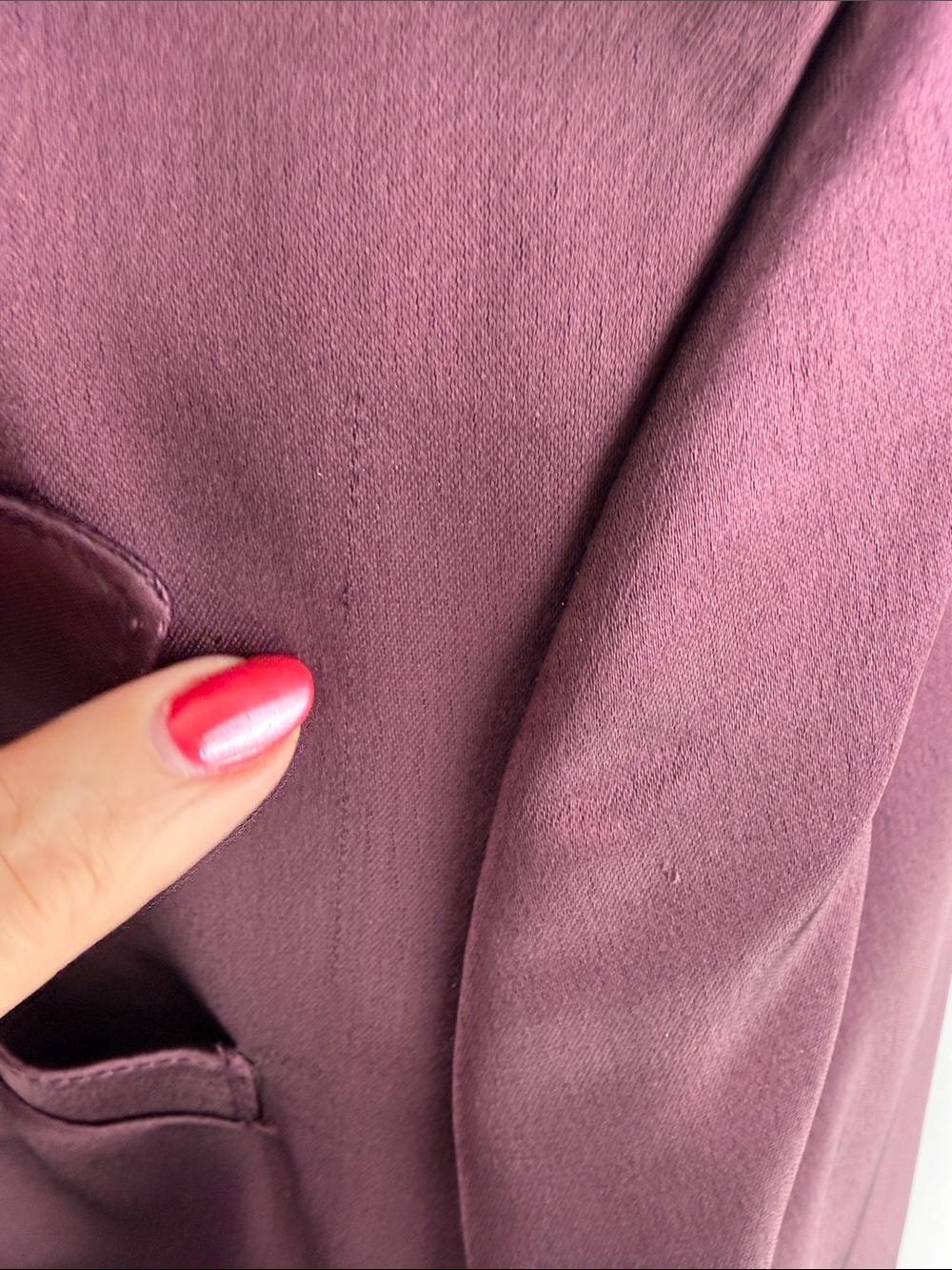 Banana Republic Isa Italian Satin Double-Breasted Blazer in Purple Prune - Picture 13 of 15